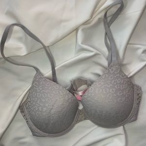 Grey Pink Leopard Bra
